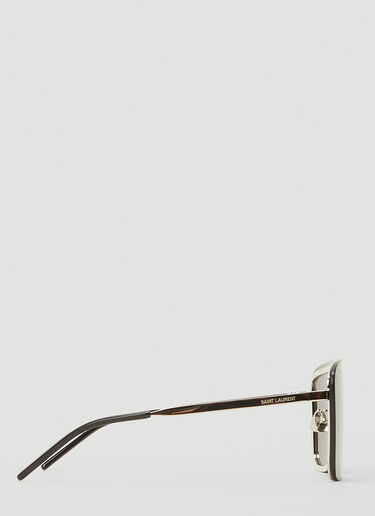 Saint Laurent Mask Flat Sunglasses Grey sla0243105