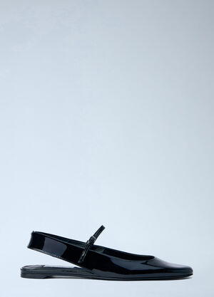 TOTEME Patent Leather Slingback Flats Black tot0264043