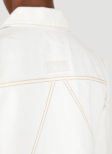 GANNI Trucker Denim Jacket White gan0251081