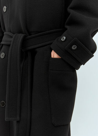 Lemaire Wrap Wool Coat Black lem0362020