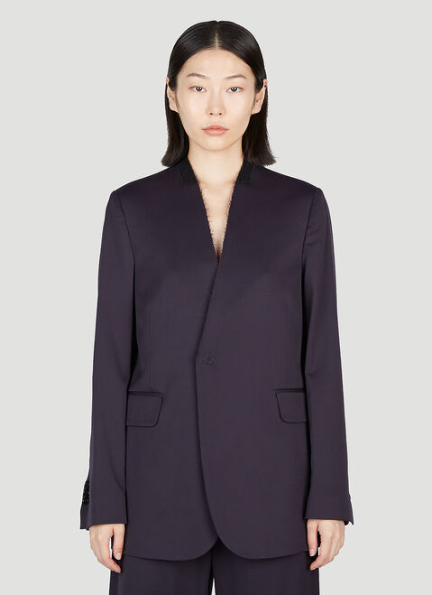 MM6 Maison Margiela Collarless Blazer Blue mmm0253017