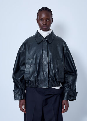 RÓHE Leather Blouson Jacket Black roe0266016