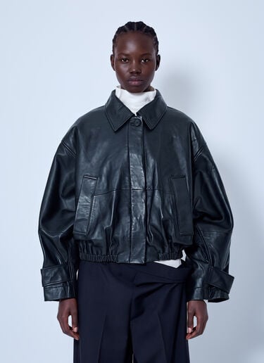 LN-CC® - RÓHE: Leather Blouson Jacket - Black RÓHE Leather Blouson Jacket Black roe0266016