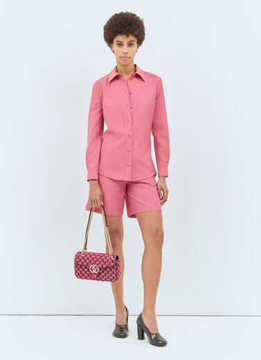 Gucci Wool-And-Mohair-Blend Shirt Pink guc0258011