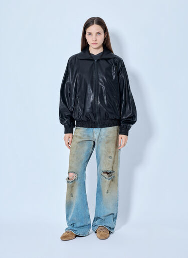 LN-CC® - Acne Studios: Leather Jacket - Black Acne Studios Leather Jacket Black acn0265086