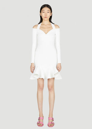 Alexander McQueen Ruffle Flare Dress White amq0251060