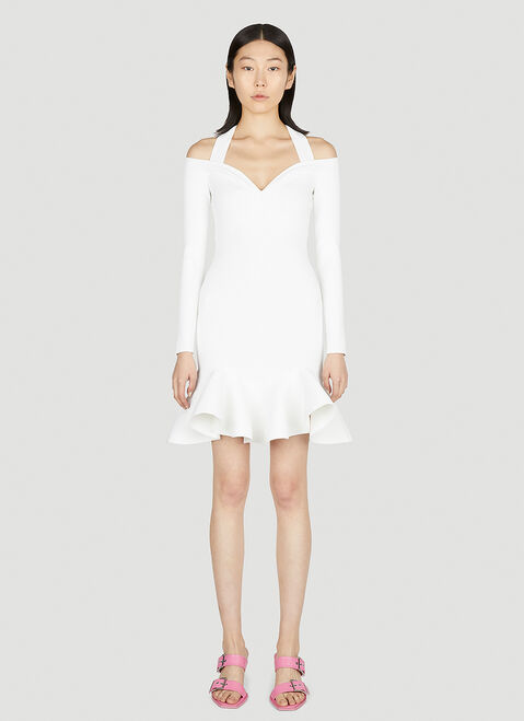 Alexander McQueen Ruffle Flare Dress Black amq0249030
