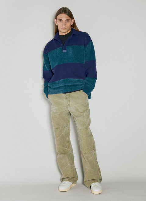 Eytys Stripe Knit Polo Sweater Brown eyt0351008