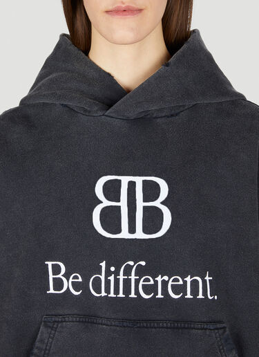 Balenciaga Logo Motif Hooded Sweatshirt Black bal0250034
