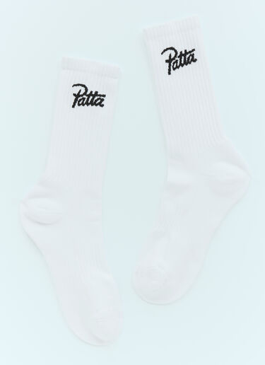 Patta ロゴジャカードソックス ホワイト pat0154009