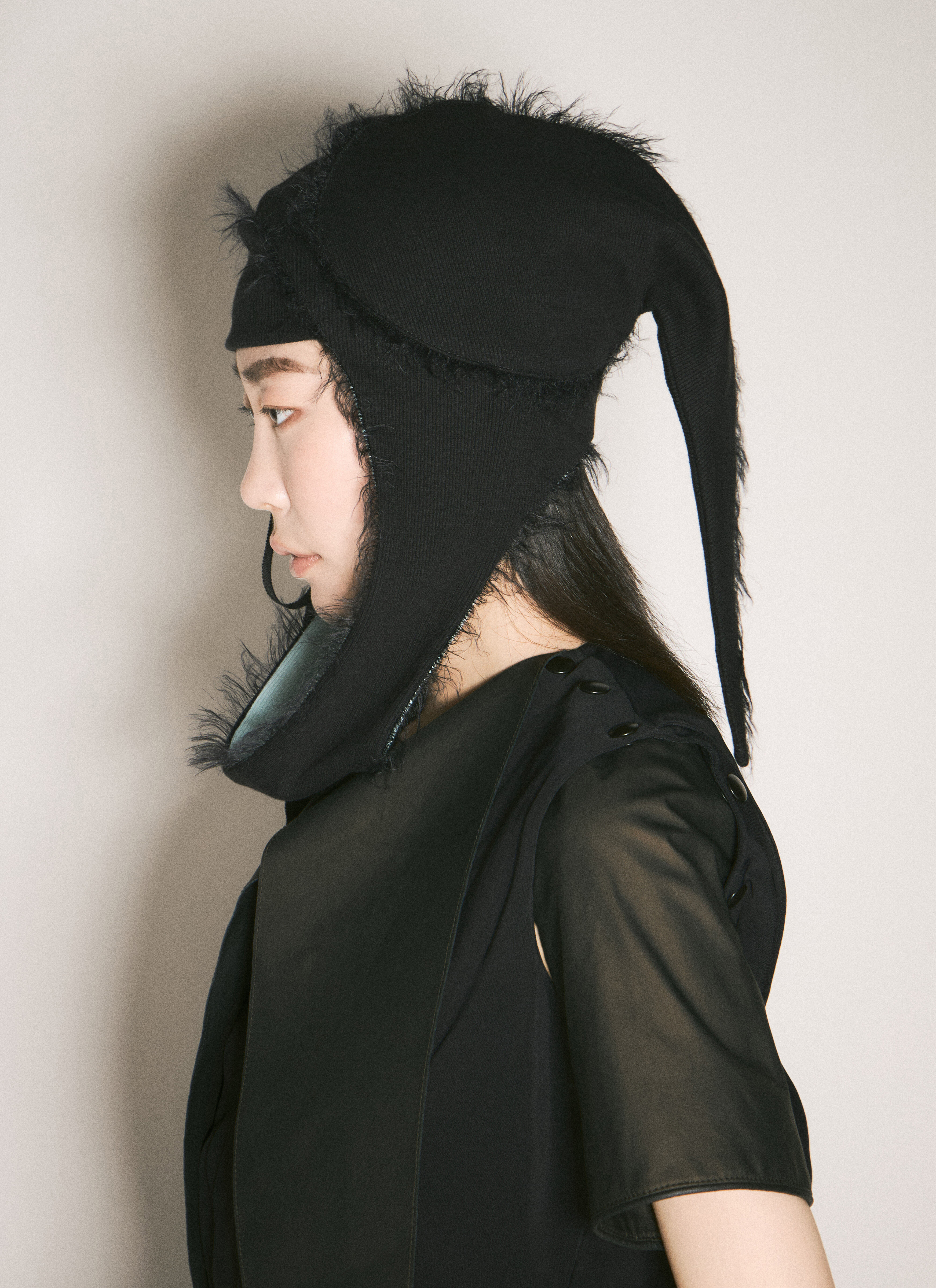 コリアグランドセール 2025 Kiko Kostadinov Women's' Twisted Ribbon Beanie in Black | LN-CC® 帽子
