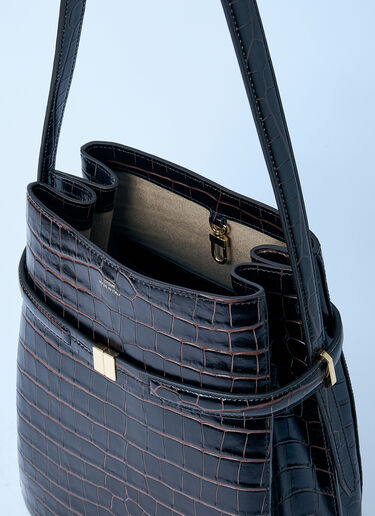 Croc-Embossed Leather Bucket Bag TOTEME Croc-Embossed Leather Bucket Bag Dark Brown tot0261027