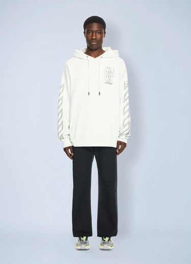 LN-CC® - Off-White: Outline Double Arrow Skate Hoodie - Pink Off-White Outline Double Arrow Skate Hoodie Pink ofw0164171