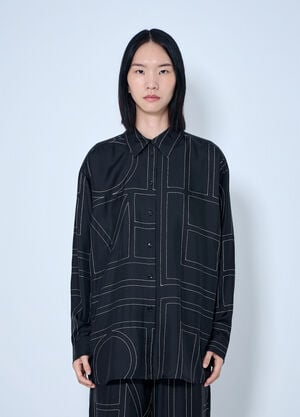 Toteme Classic Embroidered Shirt Black tot0265013