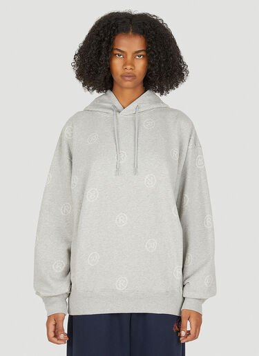 Martine Rose Logo Print Hooded Sweatshirt Grey mtr0250011