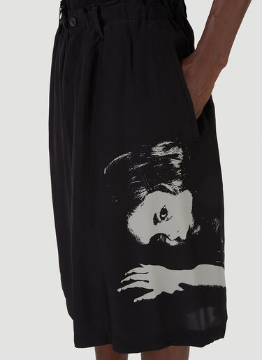 Yohji Yamamoto O-Beroko Print Shorts Black yoy0146006