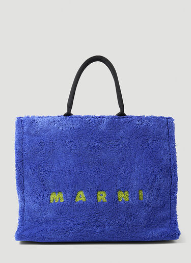Marni 毛皮购物包 蓝色 mni0152021