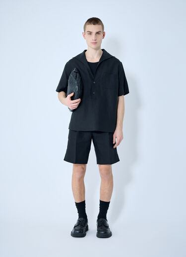 Dolce & Gabbana Linen Polo Shirt Black dol0160005