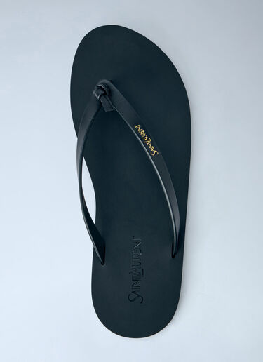 Saint Laurent Pool Leather Thong Sandals Black sla0264028