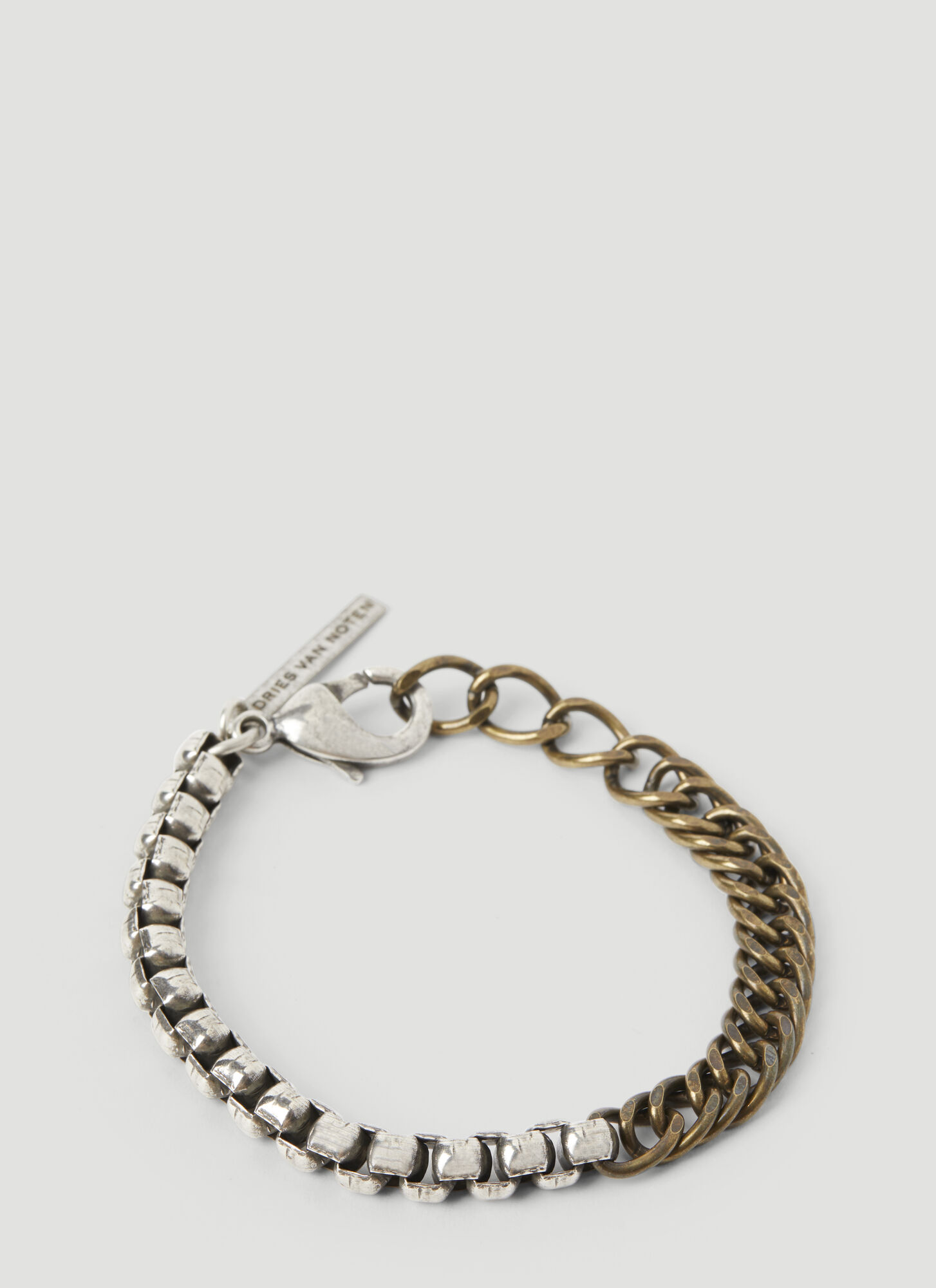 Shop Dries Van Noten Contrast Chain Bracelet In Gold