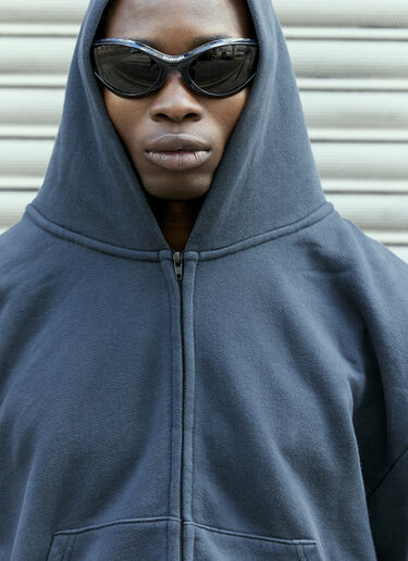 GREG ROSS Shoulder Pad Hooded Sweatshirt Black grr0157008