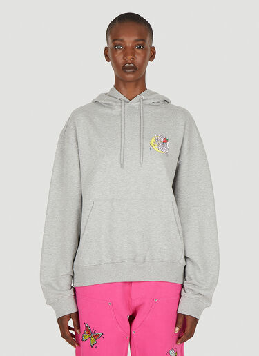 Sky High Farm Workwear Perennial Will Sheldon Print Hooded Sweatshirt Grey skh0350017