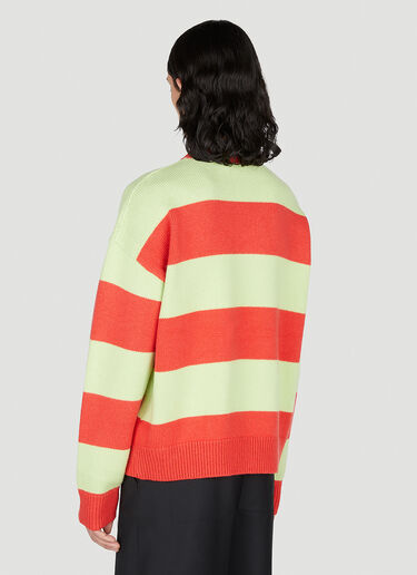 Acne Studios Face Logo Striped Sweater Red acn0351007