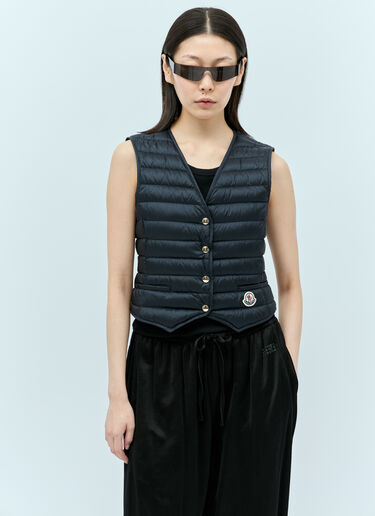 Moncler 徽标贴饰绗缝背心 黑色 mon0255028