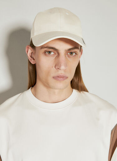 Mugler Logo Applique Baseball Cap Beige mug0154007