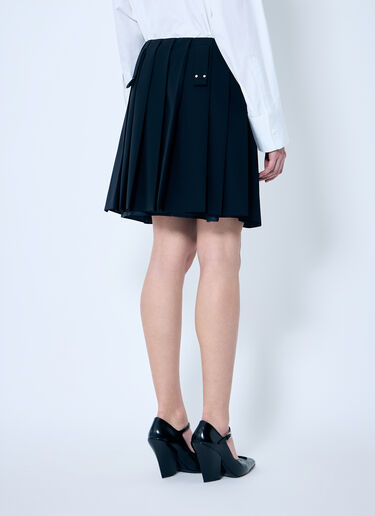 Prada Pleated Wool Skirt Blue pra0260023