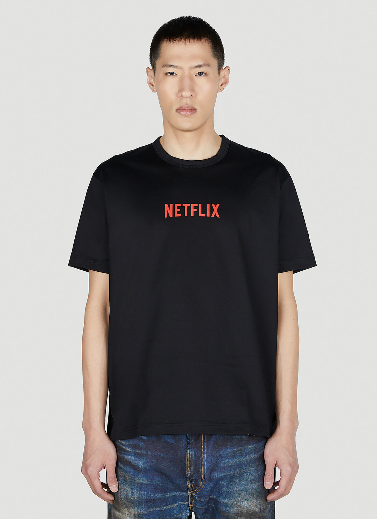 Shop Junya Watanabe Netflix T-shirt In Black