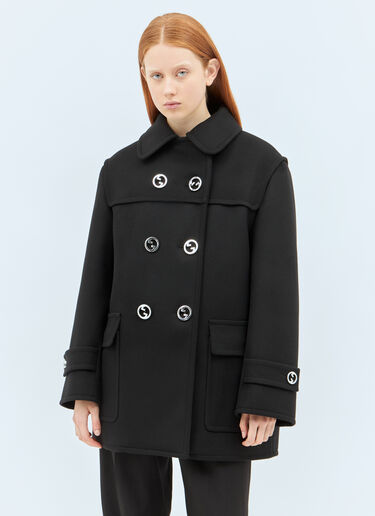 Batavia Wool Coat Gucci Batavia Wool Coat Black guc0258009