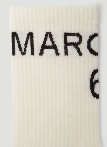 MM6 Maison Margiela Logo Socks White mmm0149014