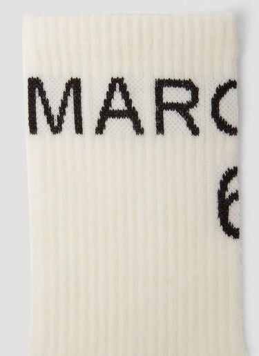 MM6 Maison Margiela 徽标袜子 白 mmm0149014