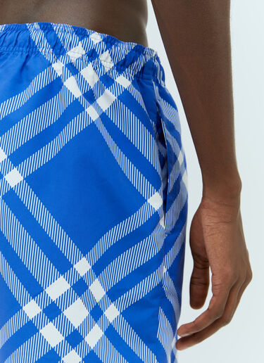 Burberry Check Swim Shorts Blue bur0154011