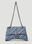 Balenciaga Denim Crush Quilted Shoulder Bag Red bal0252018