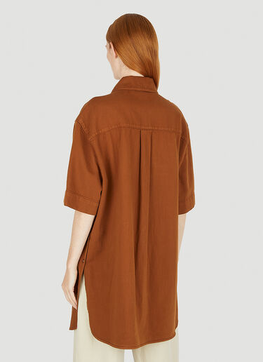 Lemaire Short Sleeved Denim Shirt Camel lem0250005