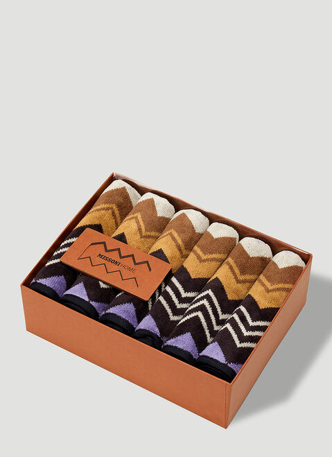 Bottega Veneta Set of Six Giacomo Face Towels ブルー bov0251116