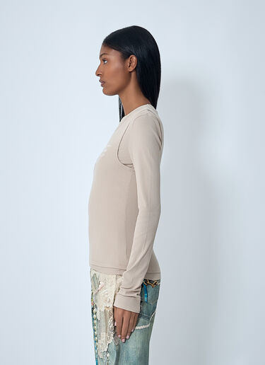 Acne Studios 徽标图案 T 恤 米色 acn0262031