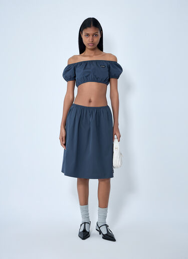 Miu Miu Elasticated Waist A-Line Skirt Grey miu0264006