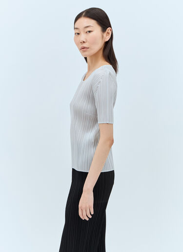 Pleats Please Issey Miyake 반팔 플리츠 탑 그레이 plp0256015