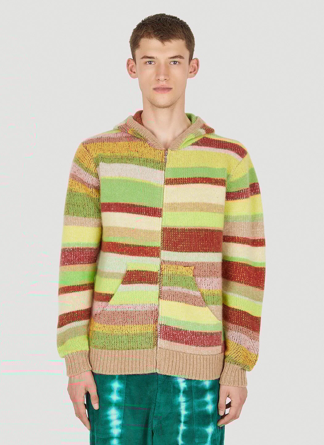Striped hooded clearance sweater