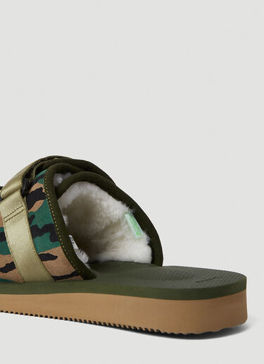 Suicoke Moto-Mab Shearling Sandals Green sui0350003