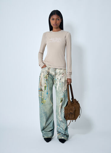 Acne Studios 徽标图案 T 恤 米色 acn0262031