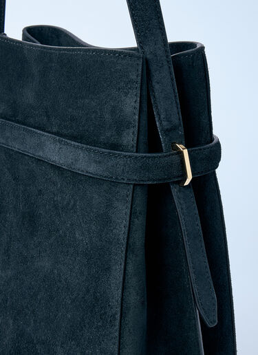 TOTEME Belted Suede Bucket Bag Black tot0261048