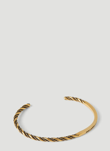 Saint Laurent Thin Twisted Bangle Bracelet Gold sla0145075