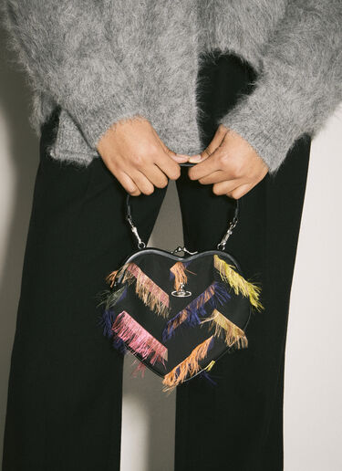 Vivienne Westwood 벨 하트 프레임 핸드백 블랙 vvw0259004