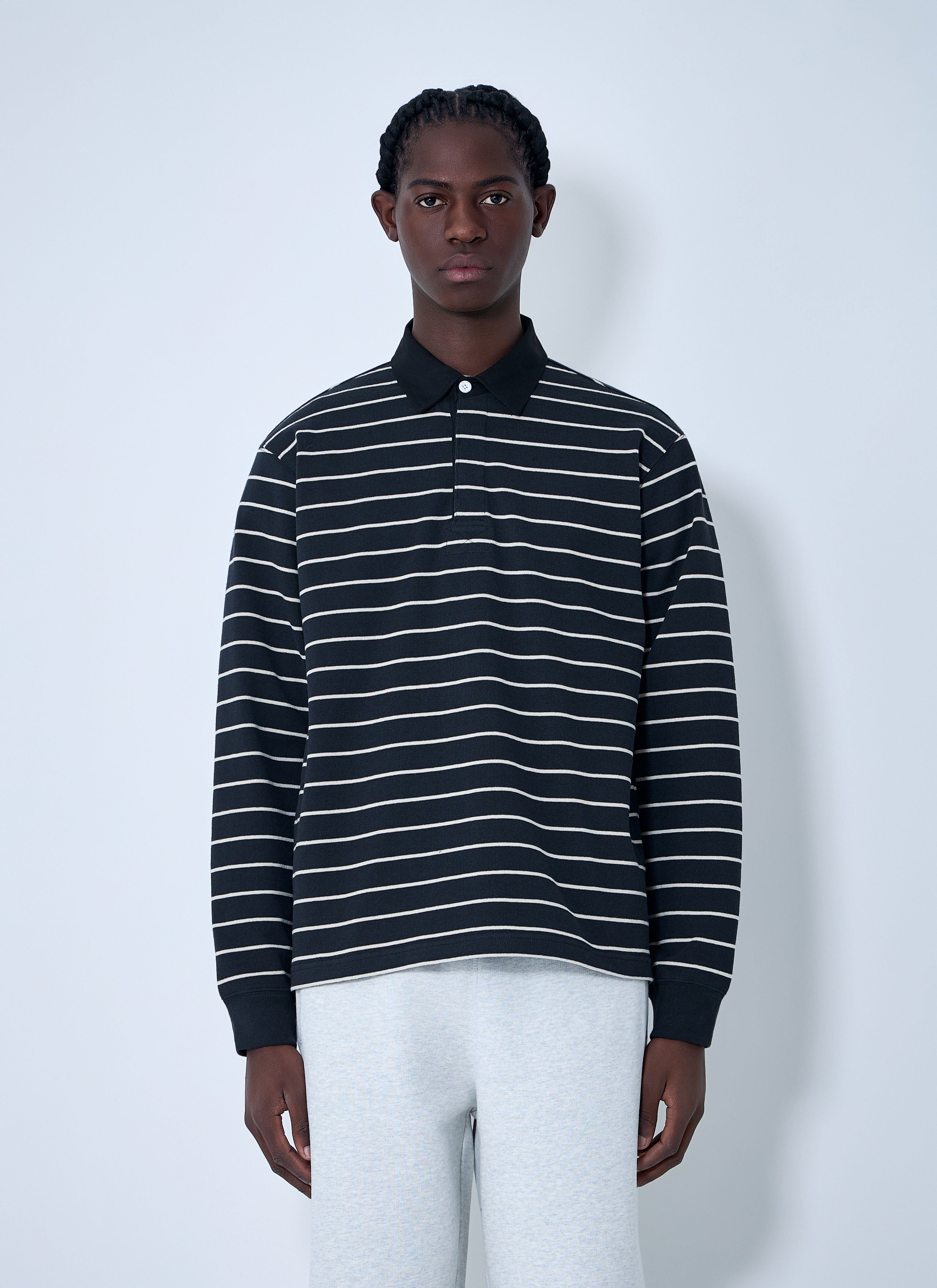 Stüssy Men's' Striped Polo Shirt in Black | LN-CC®