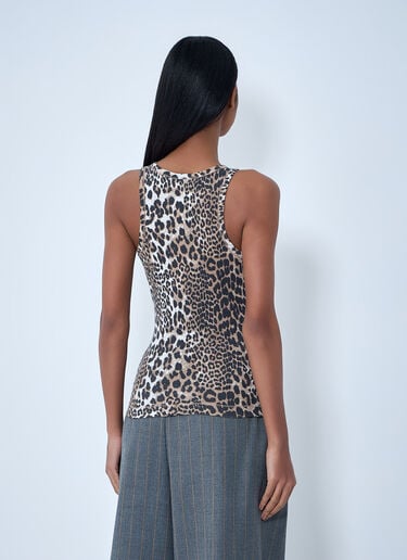 GANNI Rib Tank Top Brown gan0263032