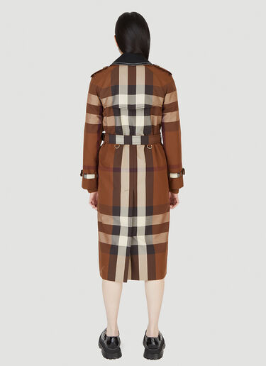 Burberry Vintage Check Trench Coat Brown bur0247013